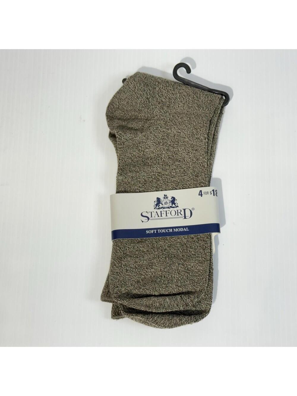 Vintage Stafford Men’s Dress Socks Soft Touch Modal Khaki Heather New w/ Tags